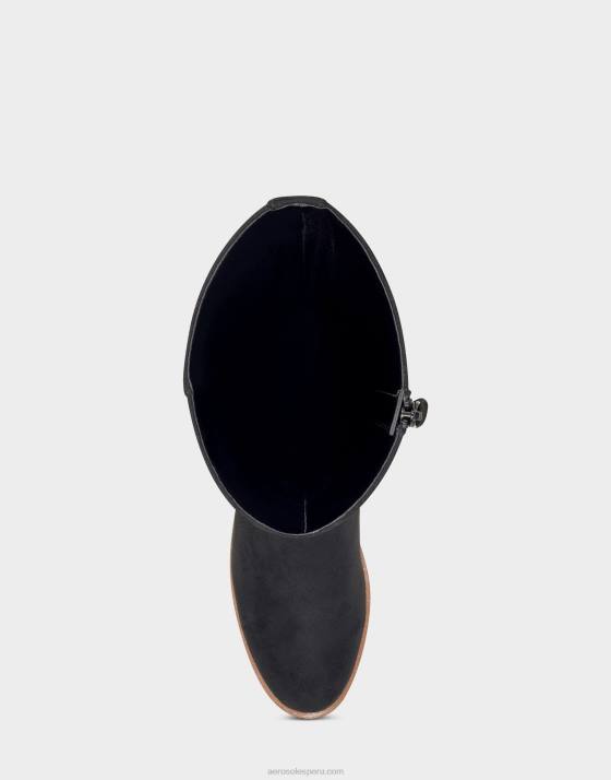 bota alta antelina negra Aerosoles F846133 mujer