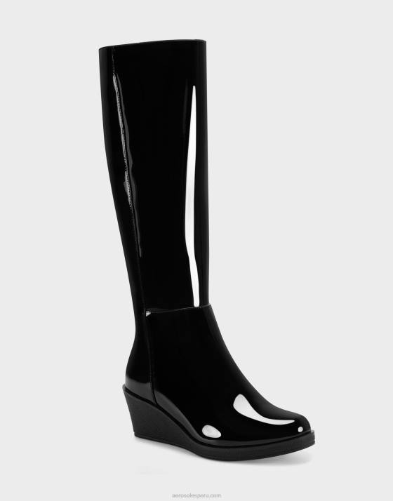 bota alta charol negro Aerosoles F846136 mujer