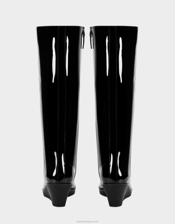 bota alta charol negro Aerosoles F846136 mujer