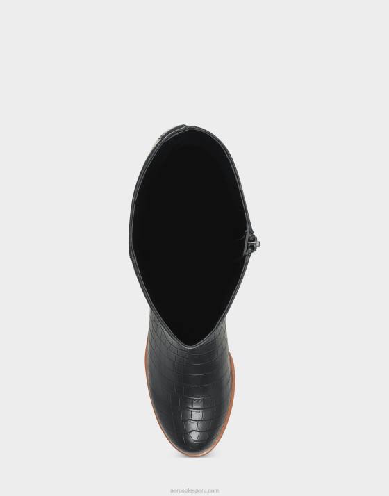 bota alta croco negro Aerosoles F846118 mujer