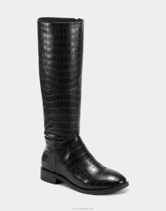 bota alta croco negro Aerosoles F846123 mujer