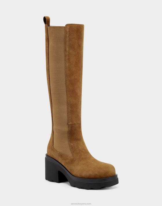 bota alta de gamuza bronceada Aerosoles F84636 mujer