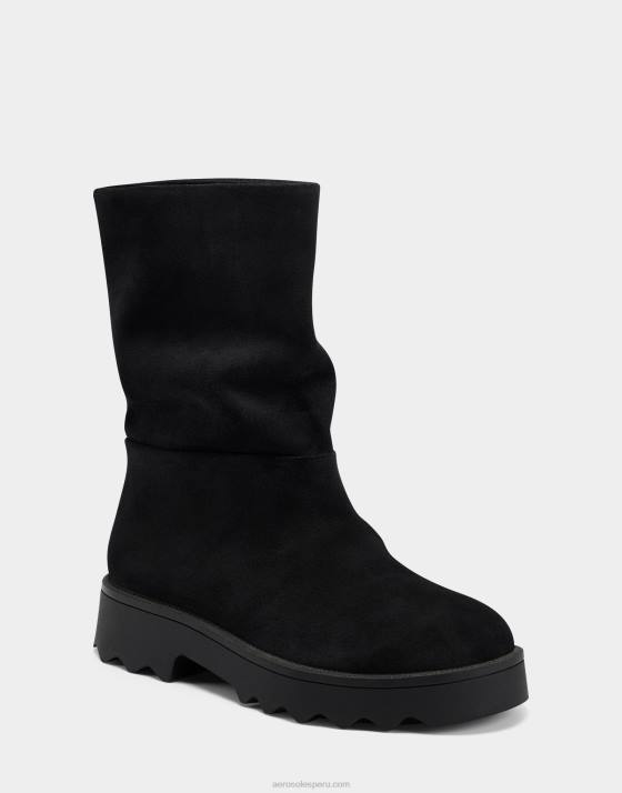 bota media pantorrilla ante negro Aerosoles F8462 mujer