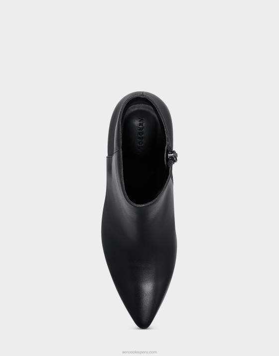 botín de cuero negro Aerosoles F846108 mujer