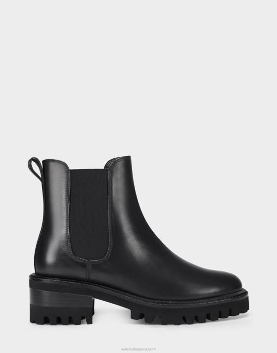 botín de cuero negro Aerosoles F84638 mujer