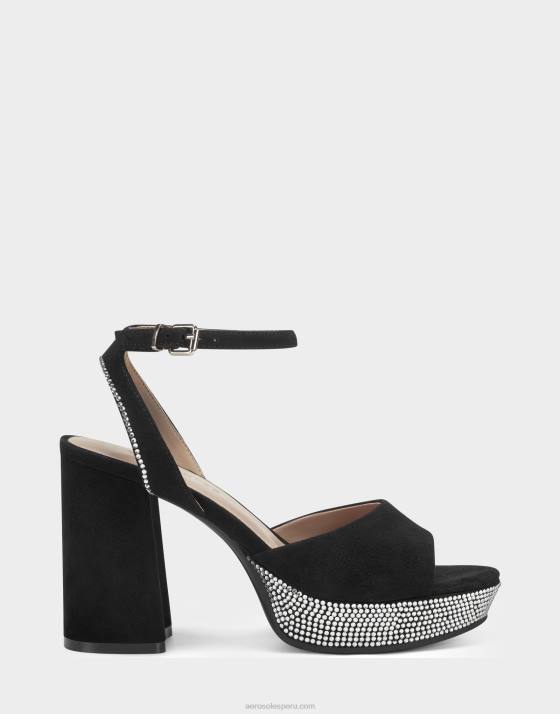 sandalia ante negro Aerosoles F846370 mujer