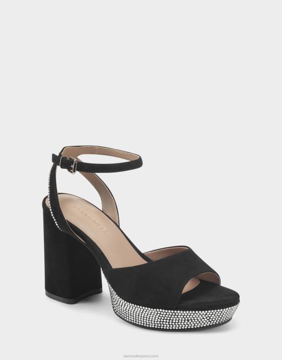 sandalia ante negro Aerosoles F846370 mujer