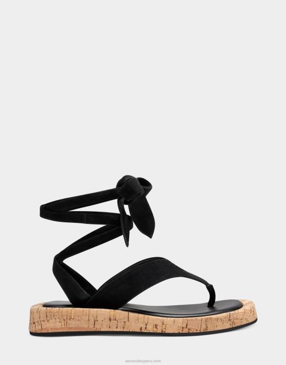sandalia ante negro Aerosoles F846477 mujer