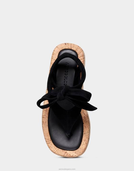 sandalia ante negro Aerosoles F846477 mujer