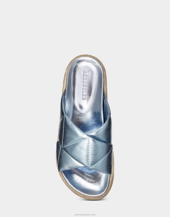 sandalia azul metalizado Aerosoles F846295 mujer