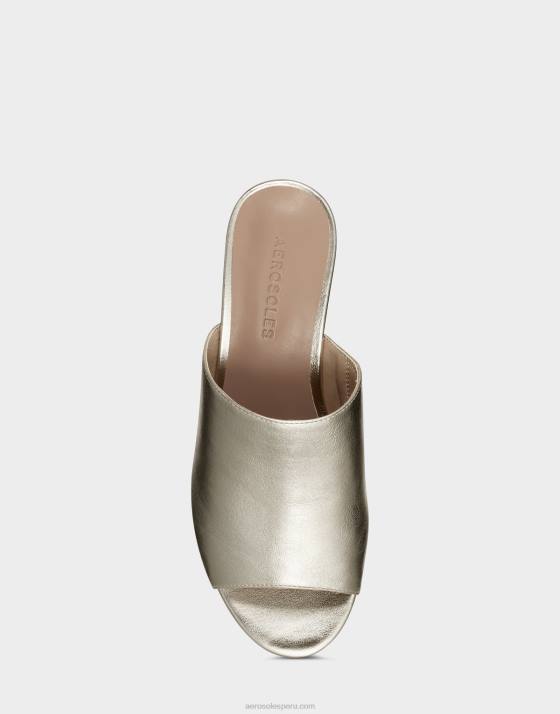 sandalia cuero metalizado oro Aerosoles F846382 mujer