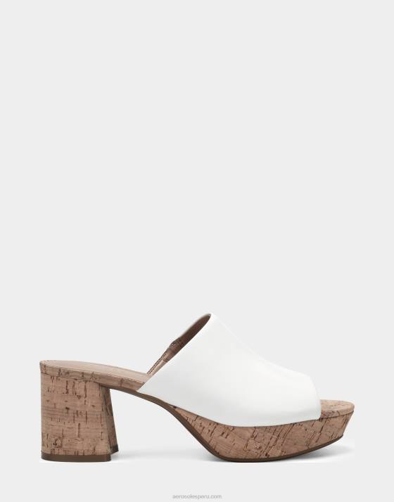 sandalia de cuero blanco Aerosoles F846397 mujer