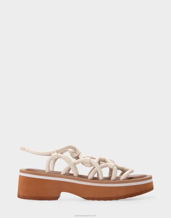 sandalia de cuero blanco Aerosoles F846402 mujer
