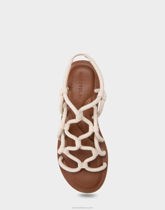 sandalia de cuero blanco Aerosoles F846402 mujer