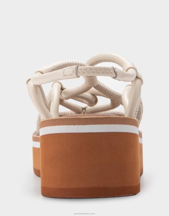 sandalia de cuero blanco Aerosoles F846402 mujer