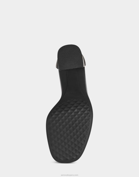 sandalia de cuero negro Aerosoles F846439 mujer