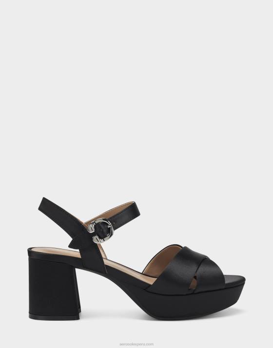 sandalia de raso negro Aerosoles F846342 mujer