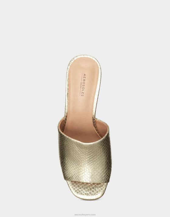 sandalia efecto piel serpiente dorada Aerosoles F846425 mujer