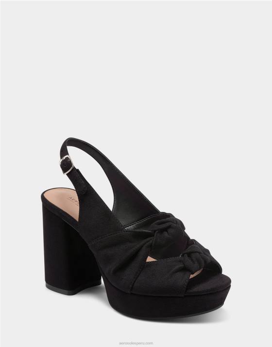 sandalia negra antelina Aerosoles F846392 mujer