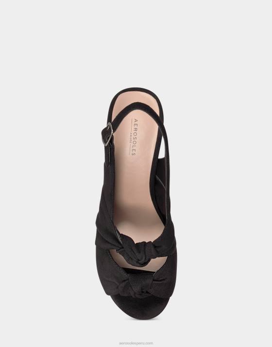sandalia negra antelina Aerosoles F846392 mujer