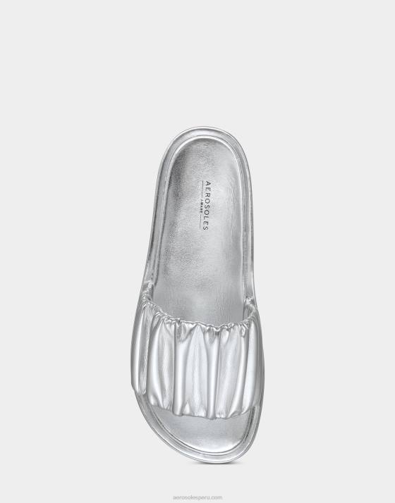 sandalia plateada metalizada Aerosoles F846299 mujer