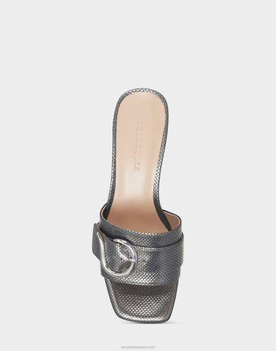 sandalia plateada metalizada Aerosoles F846431 mujer
