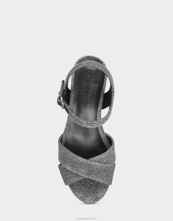 sandalia plateada tela metalizada Aerosoles F846343 mujer