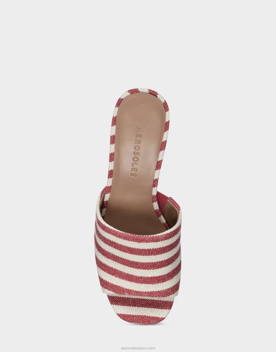 sandalia tela raya roja Aerosoles F846423 mujer