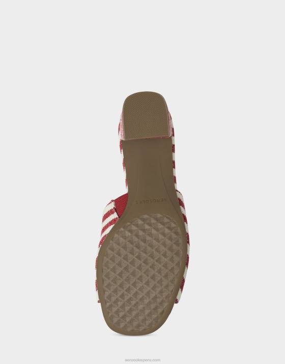 sandalia tela raya roja Aerosoles F846423 mujer