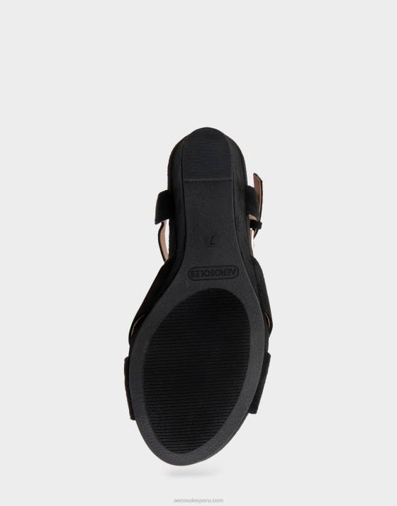 cuña de gamuza negra Aerosoles F846320 mujer