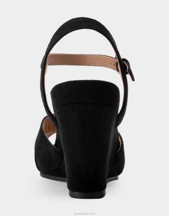 cuña de gamuza negra Aerosoles F846320 mujer