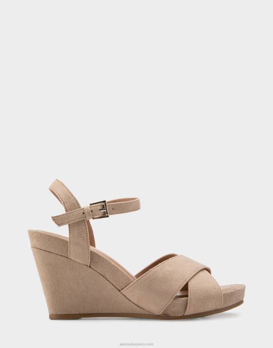 cuña de gamuza sintética topo Aerosoles F846314 mujer