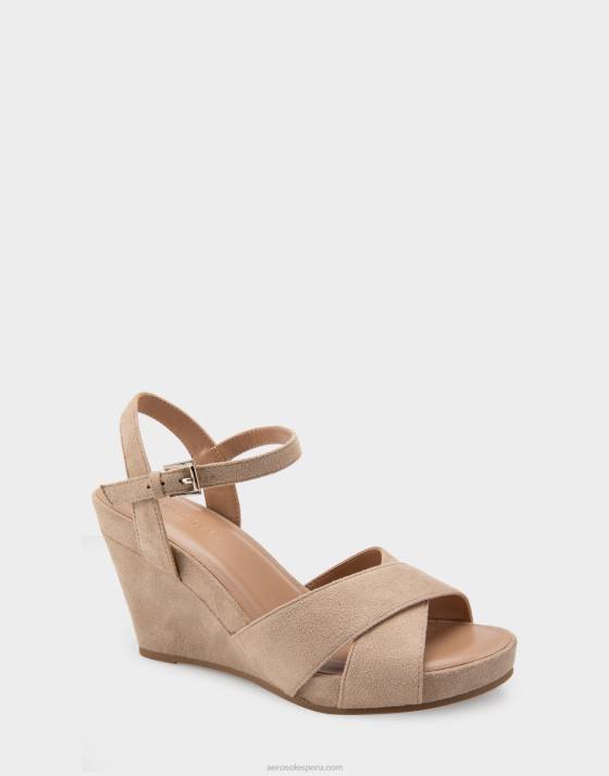 cuña de gamuza sintética topo Aerosoles F846314 mujer