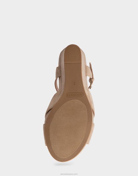 cuña de gamuza sintética topo Aerosoles F846314 mujer