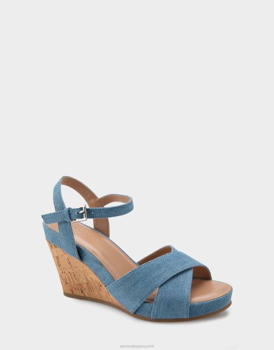 cuña de mezclilla azul Aerosoles F846321 mujer