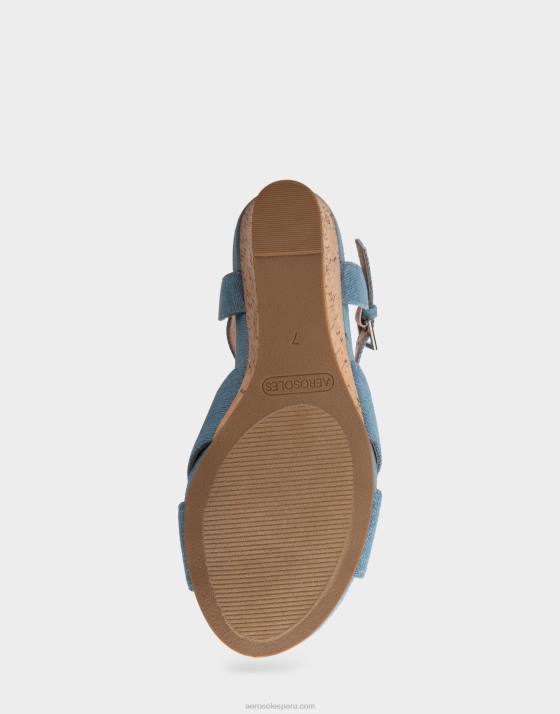 cuña de mezclilla azul Aerosoles F846321 mujer