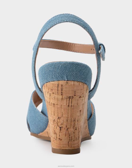 cuña de mezclilla azul Aerosoles F846321 mujer
