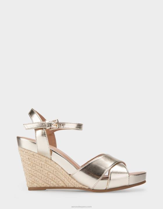 cuña de piel sintética dorada suave Aerosoles F846316 mujer