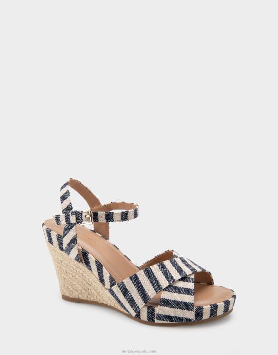 cuña raya azul oscuro Aerosoles F846312 mujer