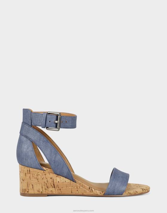 sandalia cuña azul medio Aerosoles F846330 mujer
