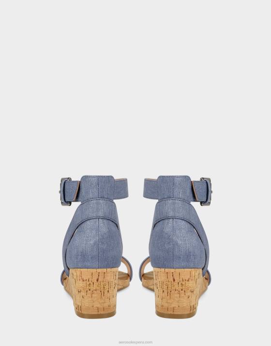 sandalia cuña azul medio Aerosoles F846330 mujer