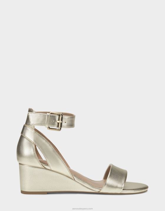 sandalia cuña oro metalizado Aerosoles F846333 mujer