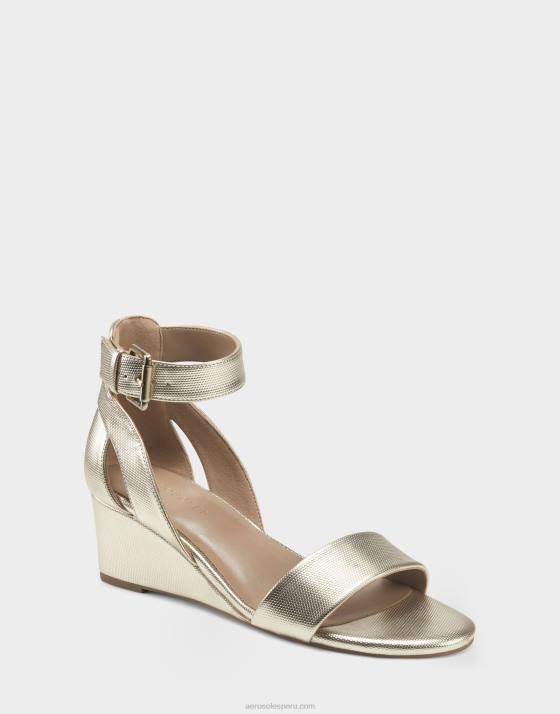 sandalia cuña oro metalizado Aerosoles F846333 mujer