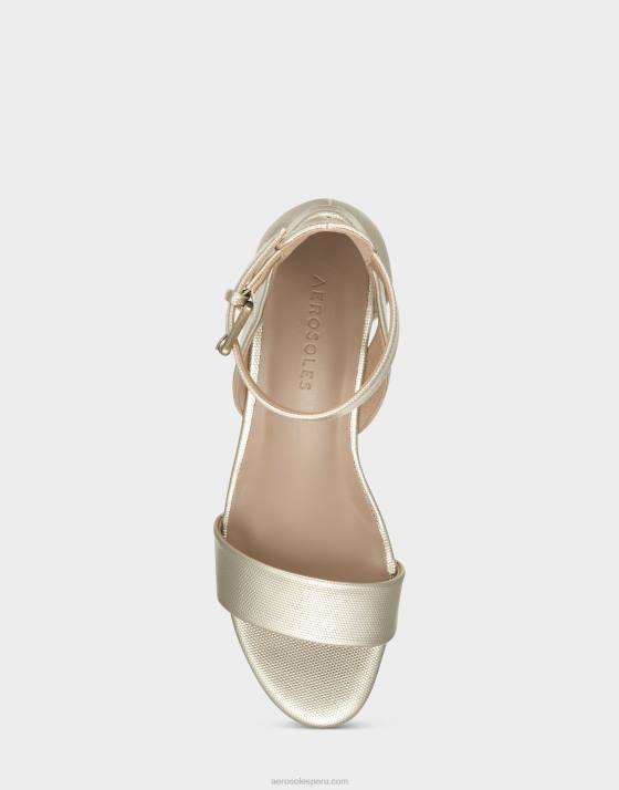 sandalia cuña oro metalizado Aerosoles F846333 mujer