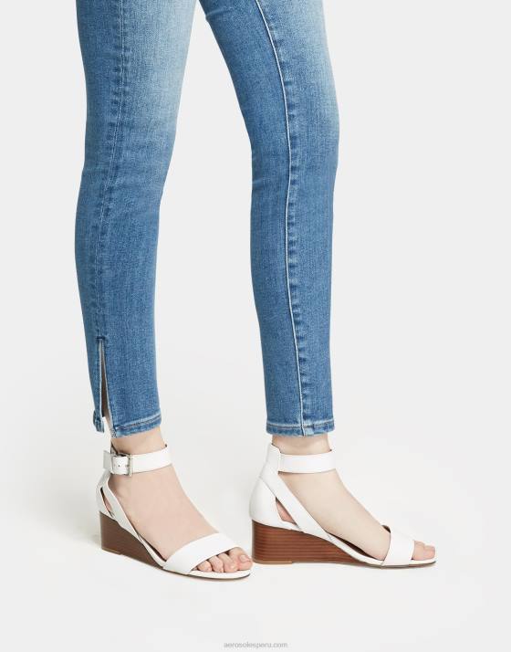 sandalia cuña piel negra Aerosoles F846334 mujer