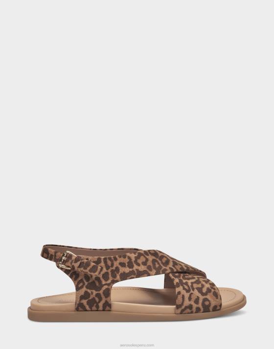 sandalia plana leopardo natural Aerosoles F846472 mujer