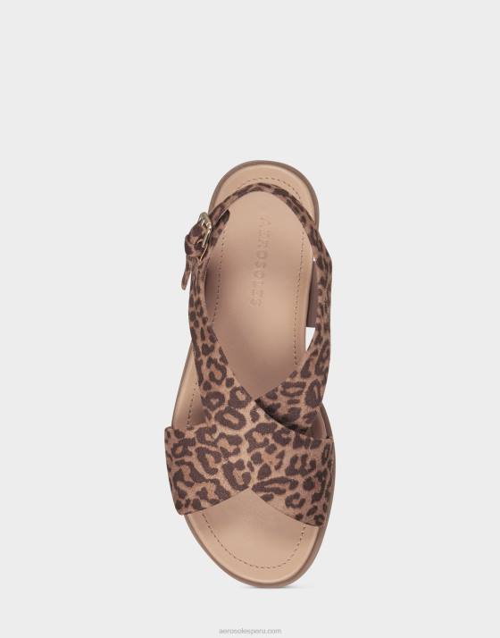 sandalia plana leopardo natural Aerosoles F846472 mujer