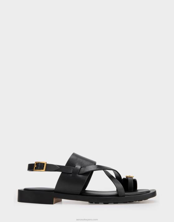 sandalia plana piel negra Aerosoles F846413 mujer