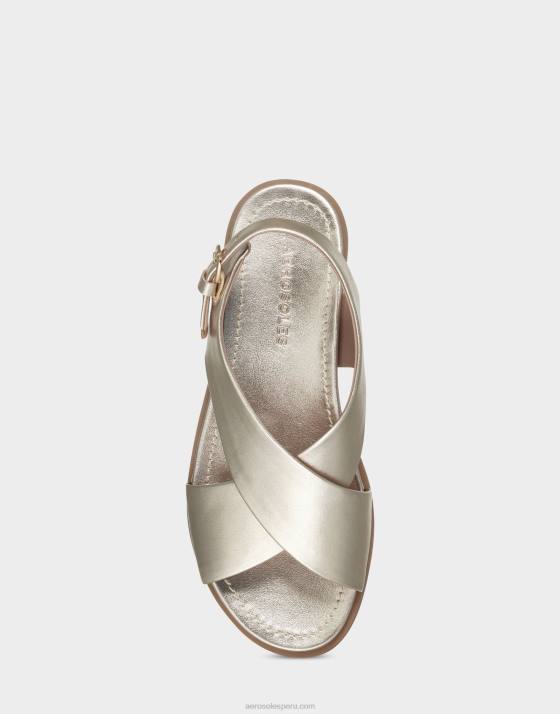 sandalia plana polipiel dorada Aerosoles F846471 mujer