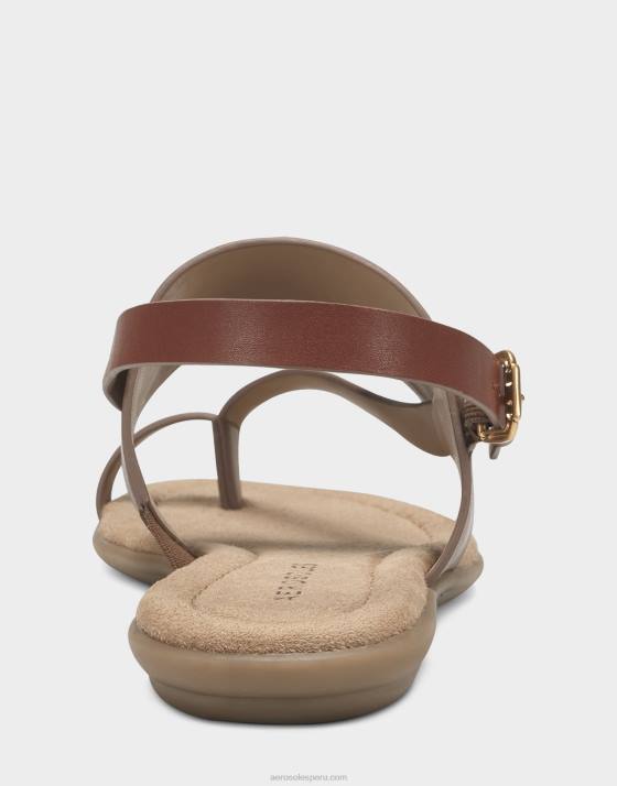 sandalia plana polipiel marrón Aerosoles F846464 mujer